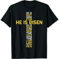 thumbnail image 1 of He Is Risen Cross Jesus Easter Christian Religious Men Women T-Shirt, 1 of 5