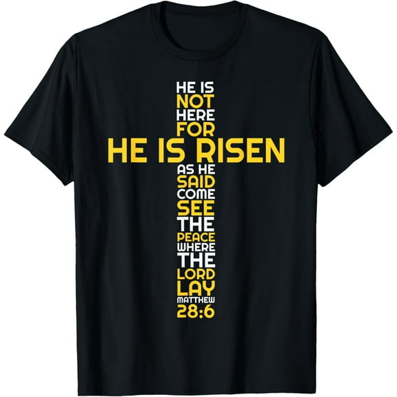 He Is Risen Cross Jesus Easter Christian Religious Men Women T-Shirt