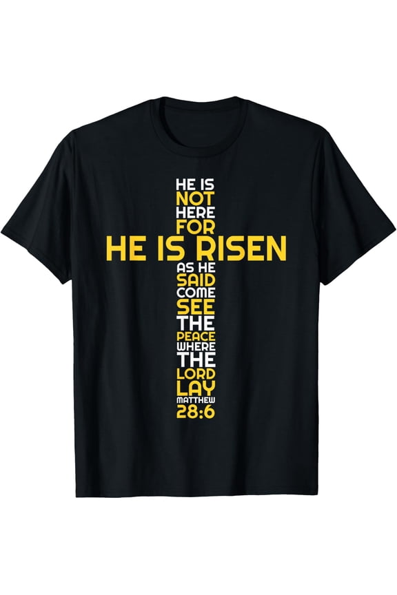 He Is Risen Cross Jesus Easter Christian Religious Men Women T-Shirt