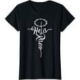 thumbnail image 1 of He Is Risen Cross Jesus Religious Easter Day Christians T-Shirt for Women Black 3X-Large, 1 of 4