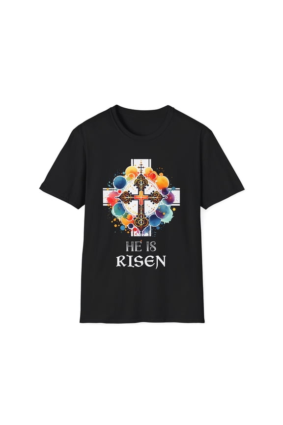 He Is Risen Cross Jesus Religious Easter Orthodox Christians Mens Shirts