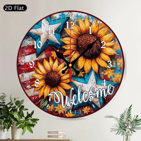 He Is Risen Easter Christian Round Wall Clock Silent Floral Cross Home Decor