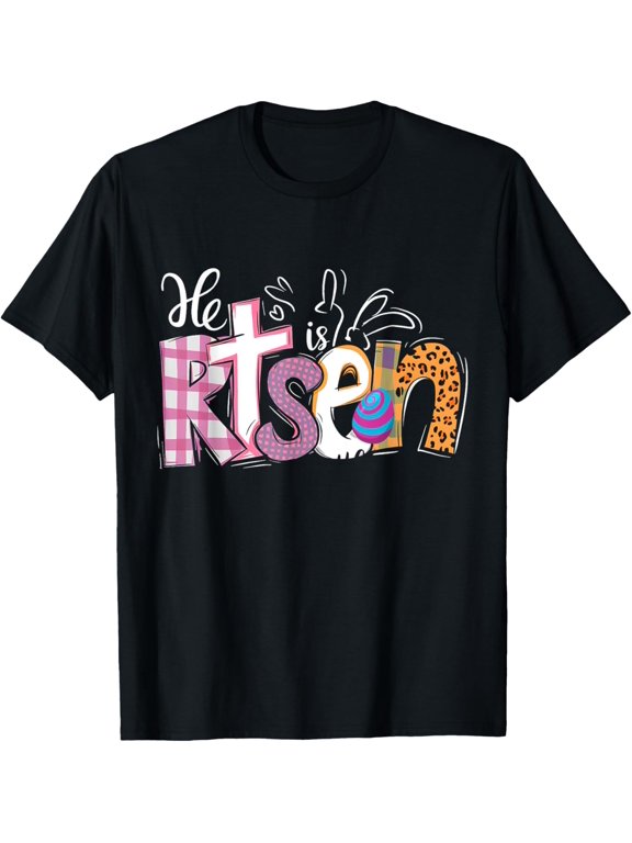 He Is Risen Easter Cross Coquette Jesus Christian Religious T-Shirt men and women can wear, black, white, gifts