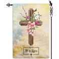 thumbnail image 1 of He Is Risen Easter Cross Garden Flag - 12.5x18" Double-Sided Rustic Farmland Burlap Religious Jesus Yard Lawn Outdoor Decor, Celebrate Easter, 1 of 6