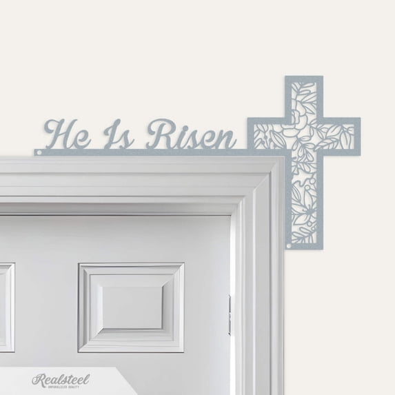 He Is Risen Easter Door Corner Decor – Christian Holiday Wall Accent (TS-10x18)