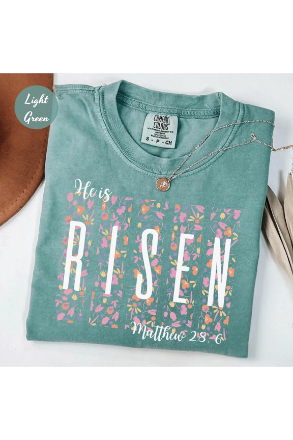 He Is Risen Easter Shirt Floral Easter Tshirt Jesus Easter Shirt Easter Shirt For Women Ea