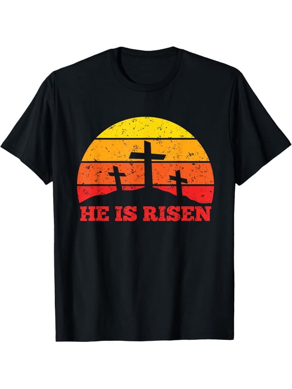 He Is Risen Easter Sunset Jesus Christ Is Risen Resurrection T-Shirt