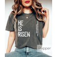 thumbnail image 1 of He Is Risen Easter T-Shirt, Faith-Based Holiday Tee, Christian Religious Gift Shirt, 1 of 5