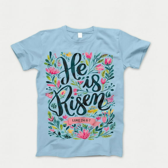 He Is Risen Easter T-Shirt, Floral Easter Tshirt, Jesus Easter Shirt, Easter Shirt For Women, Easter Gift, Christian Gift