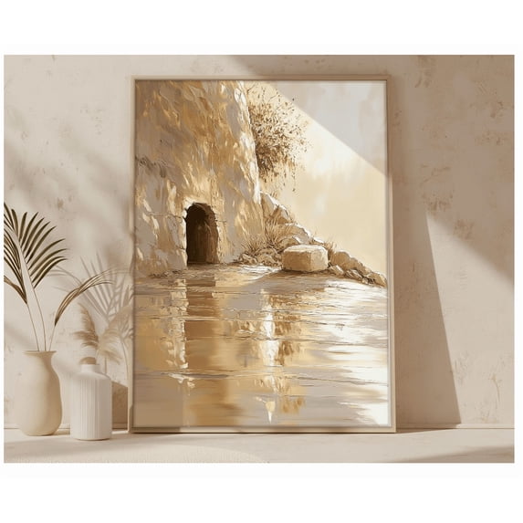 He Is Risen Empty Tomb Wall Art Jesus Poster Jesus Art He Is Alive Wall ...