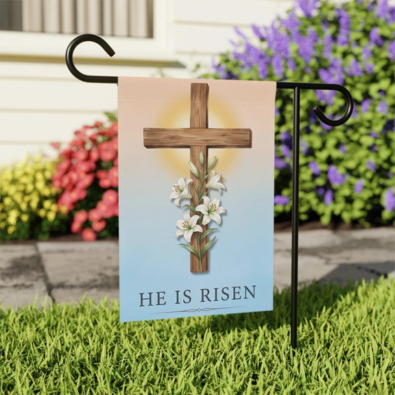 He Is Risen Garden Banner