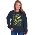 thumbnail image 1 of He Is Risen Jesus Christ Christian Women Crewneck Sweatshirt Brisco Brands L, 1 of 6