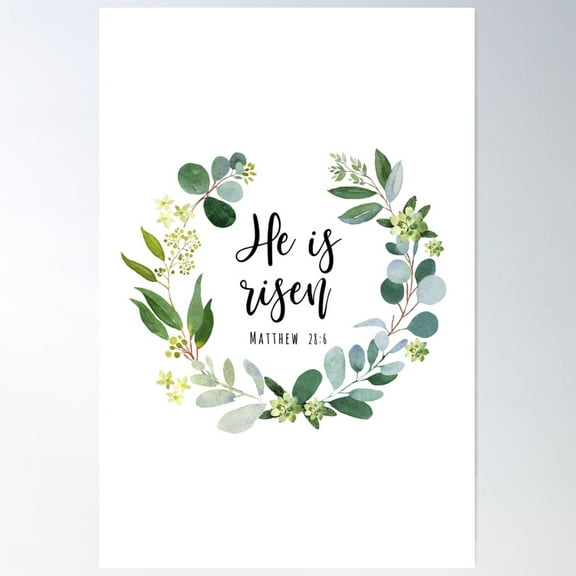 He Is Risen Poster Wall Art, Modern Wall Decor For Living Room Bedroom, 16x24 UNFRAMED