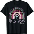 thumbnail image 1 of He Is Risen Rainbow Leopard Happy Easter Day Christian Jesus T-Shirt, 1 of 4