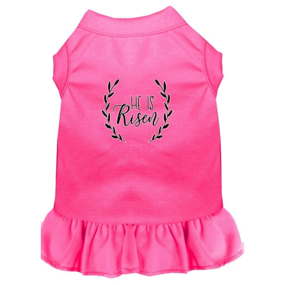Mirage Pet He Is Risen Screen Print Dog Dress Bright Pink Sm