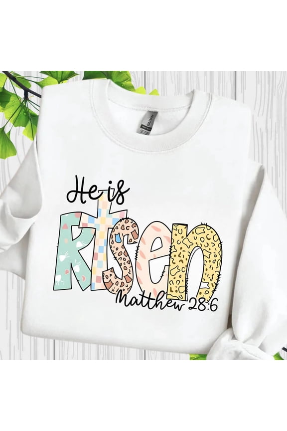He Is Risen Shirt Matthew 286 Tshirt Easter Bible Verse Tee Christian Resurrection Tee Ret