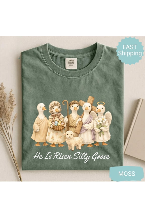He Is Risen Silly Goose Shirt Funny Christian TShirt Easter Day Shirt Cute Religious TShir