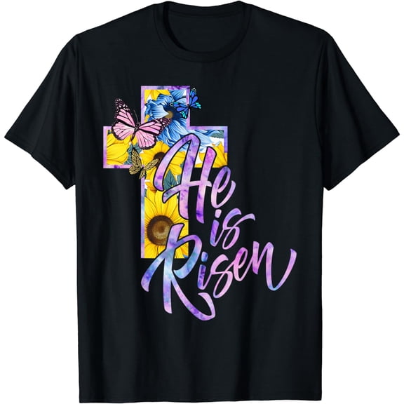 He Is Risen Sun Resurrection Easter Christian Men Women Kids T-Shirt