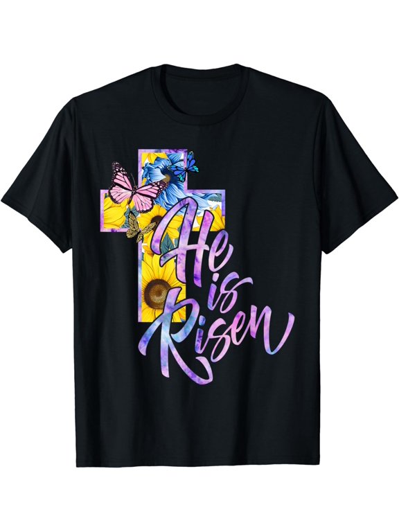 He Is Risen Sun Resurrection Easter Christian Men Women Kids T-Shirt