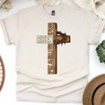 thumbnail image 1 of He Is Risen T-Shirt | Christian Cross Graphic Matthew 28:6 Bible Verse Tee, Natural, Size S, 1 of 6