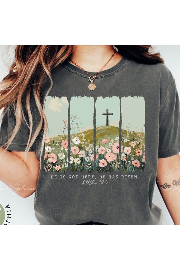 He Is Risen Tshirt Christian Easter Apparel
