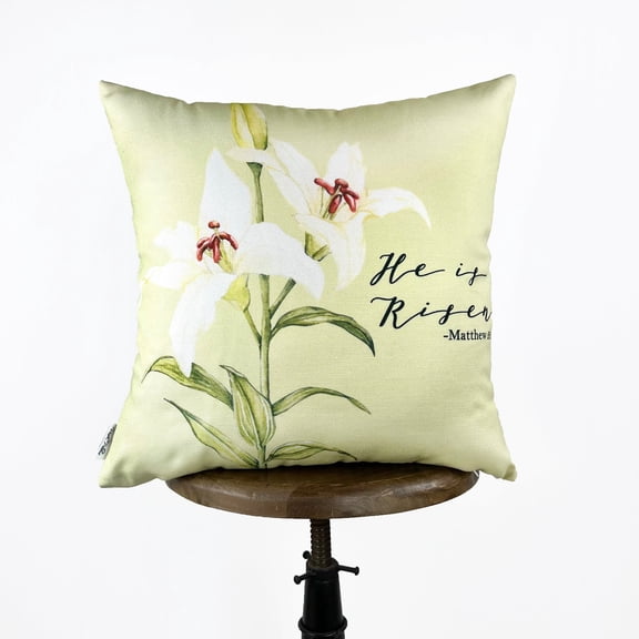 He Is Risen | White Flower | Spring Decorations | Spring Home Décor | Decorative Pillow | Spring Throw Pillow | Easter Gift | UniikPillows