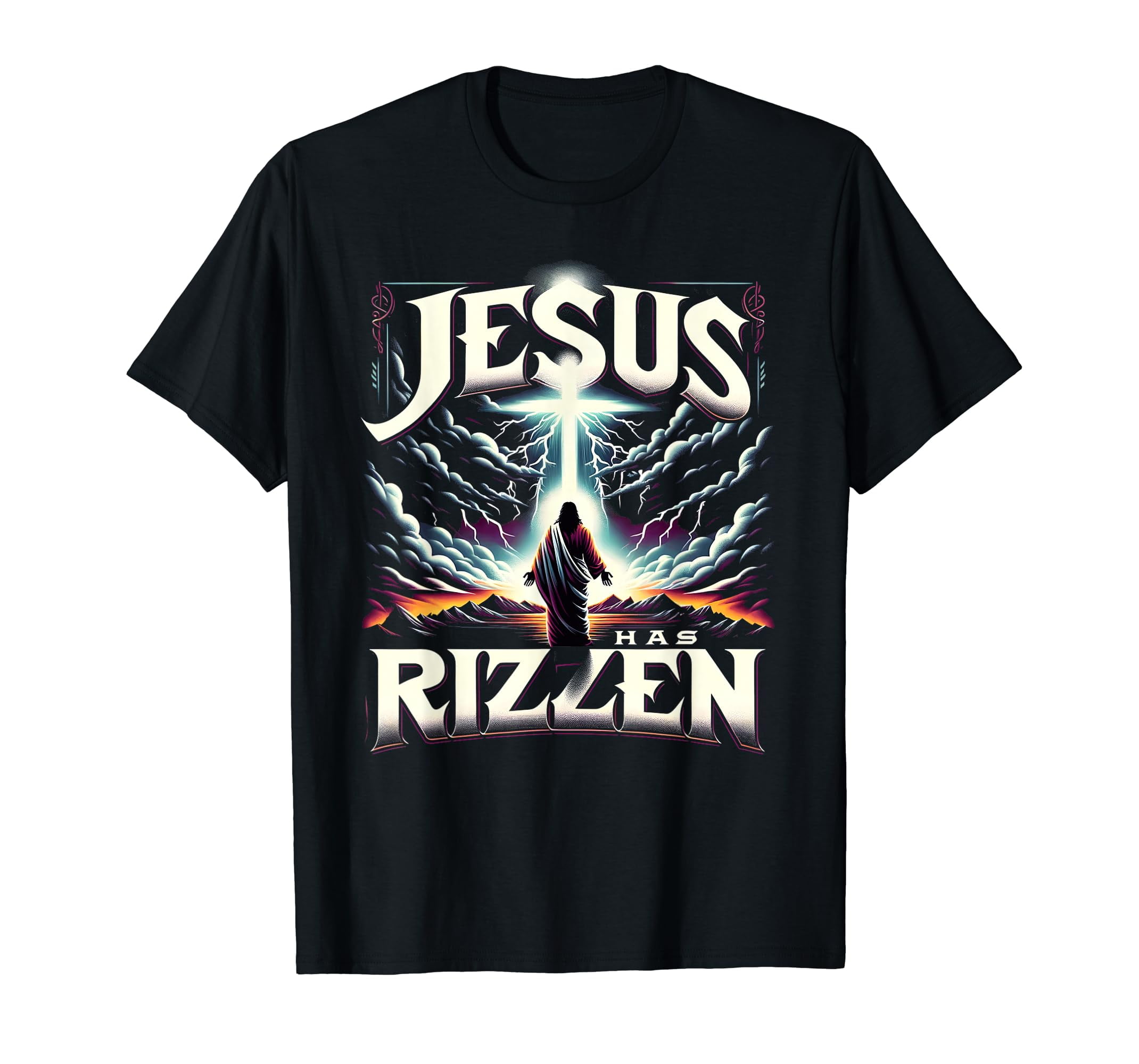 He Is Rizzen Funny Jesus Wearing Glasses Jesus Is Rizzen T-Shirt ...