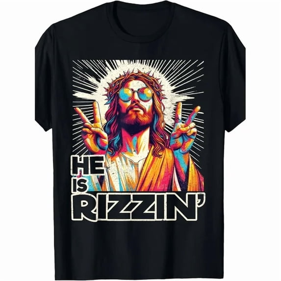 He Is Rizzin' Funny Jesus T-Shirt | Sassy Christian Easter Rizz Graphic Tee