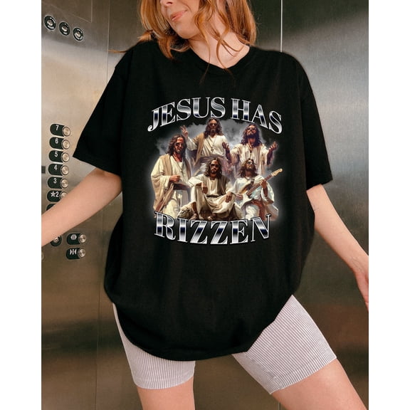 He Is Rizzin Jesus Shirt 90s Bootleg Graphic Tee All Size S-5Xl