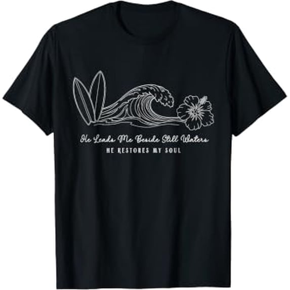 Cfc Ip He Leads Me Beside Still Waters Bible Verse Faith Christian Classic T ...