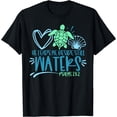 thumbnail image 1 of He Leads Me Beside Still Waters, Psalm 23 Sea Life T-Shirt Black Small, 1 of 4