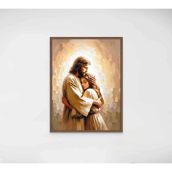 He Listens Christian Art Jesus And Woman Jesus Wall Art Mormon Art Bible Christian Picture Of Jesus Prints, Stretched Canvas 12x16in