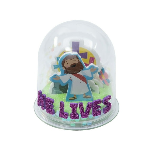 He Lives Easter Glitter Snow Globe Craft Kit - Makes 12