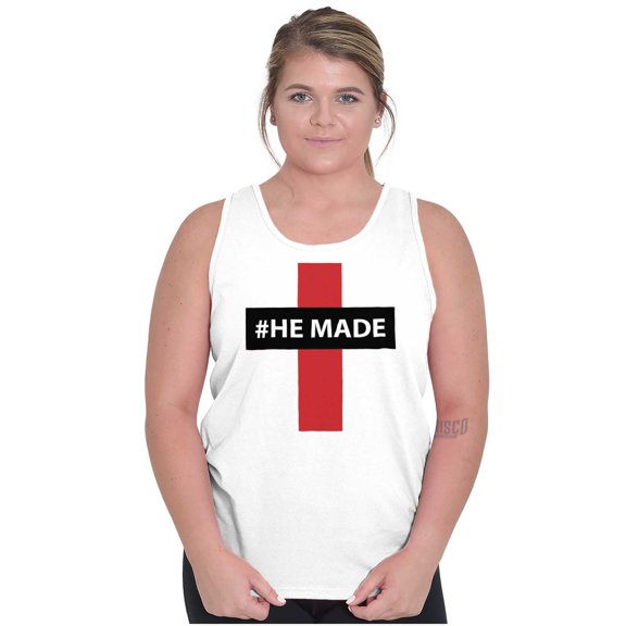 He Made Me Christian Jesus Christ Tank Top T Shirts Men Women Brisco Brands S
