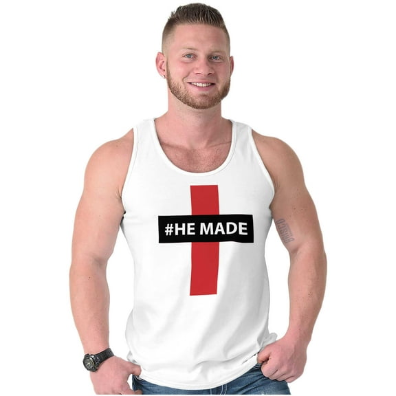 He Made Me Christian Jesus Christ Plus Size Graphic Tank Top Brisco Brands 2X