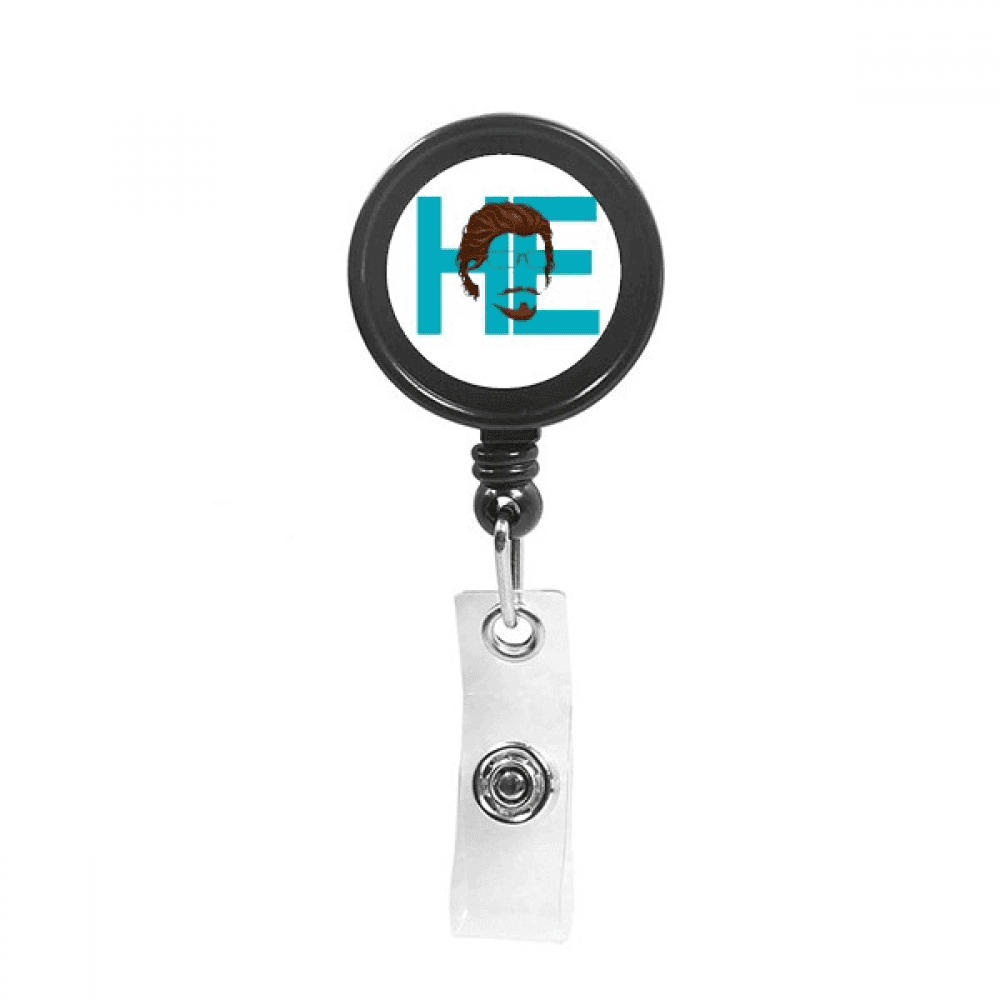 He Man Hair Beard Art Deco  Fashion Retractable Keychain Badge Holder ID Badge