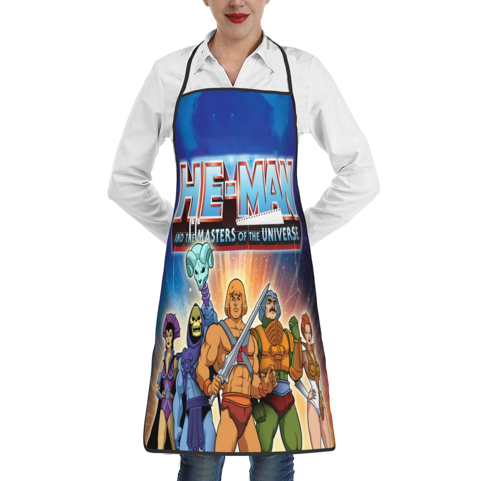 Men Mas He Man Mas-ters Universe Aprons Waterproof Adjustable Aprons Bib ...