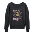 thumbnail image 1 of He-Man - Not Merry Lightweight French Terry Wide Neck Long Sleeve Graphic Shirt, 1 of 4