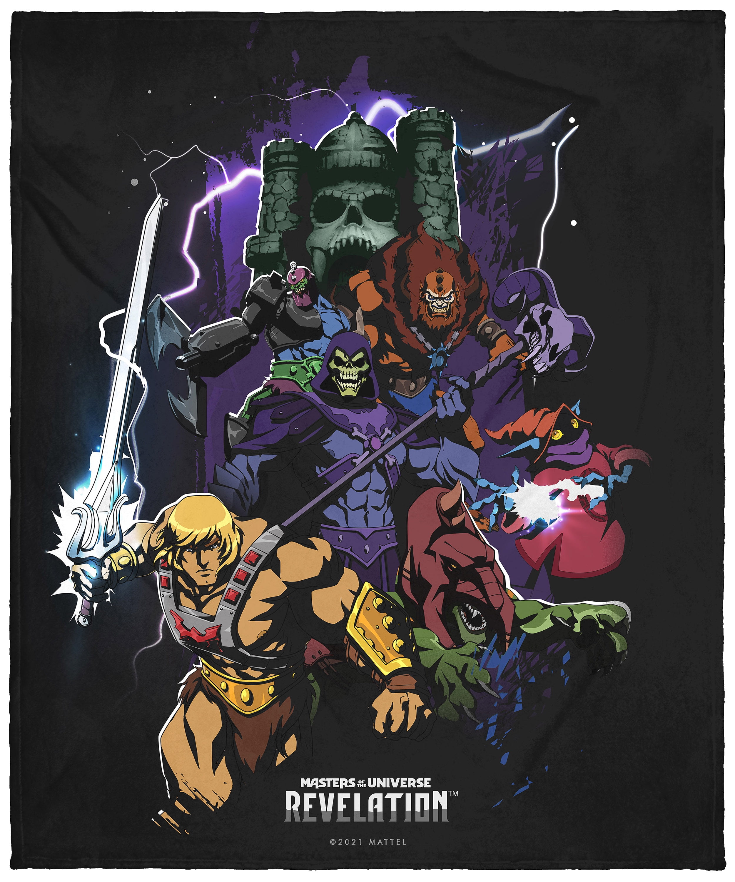 Intimo He-Man Masters of the Universe Revelation Poster Super Soft And Cuddly Plush Fleece Throw Blanket Black