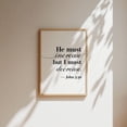 thumbnail image 1 of He Must Increase John 3 30 Bible Verse Christian Scripture Home Decor, Stretched Canvas 12x16in, 1 of 4