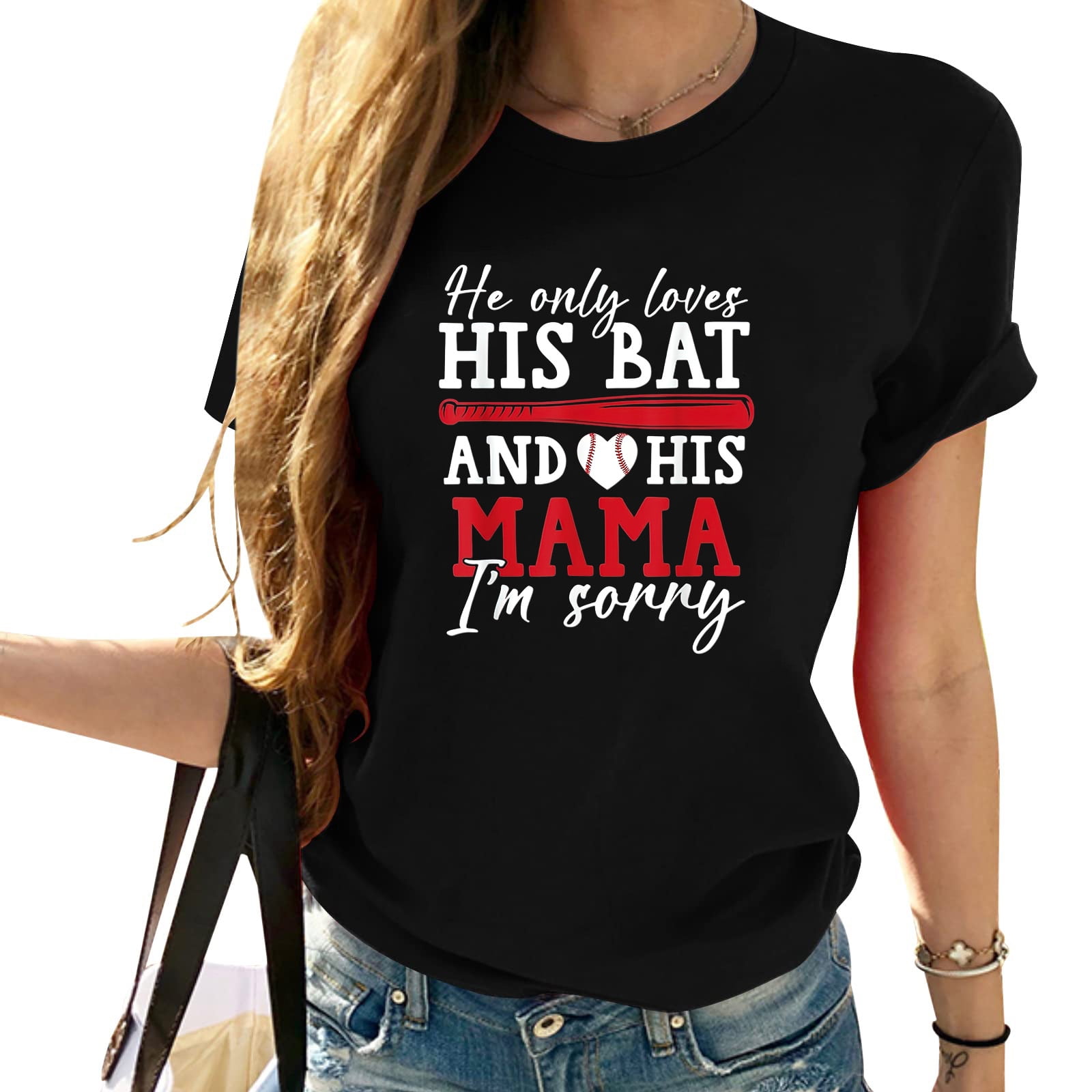 He Only Loves His Bat And His Momma I'm Sorry T-Shirt He Only Loves His Bat And His Momma I'm Sorry T-Shirt