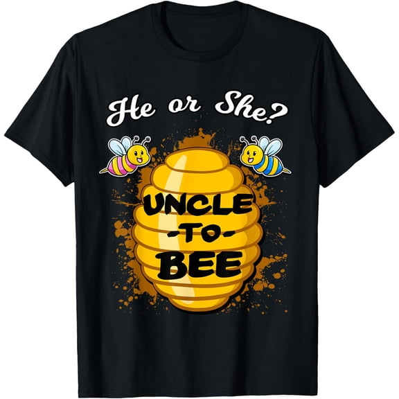 He Or She Uncle To Bee Gender Announcement Baby Shower Party T-Shirt