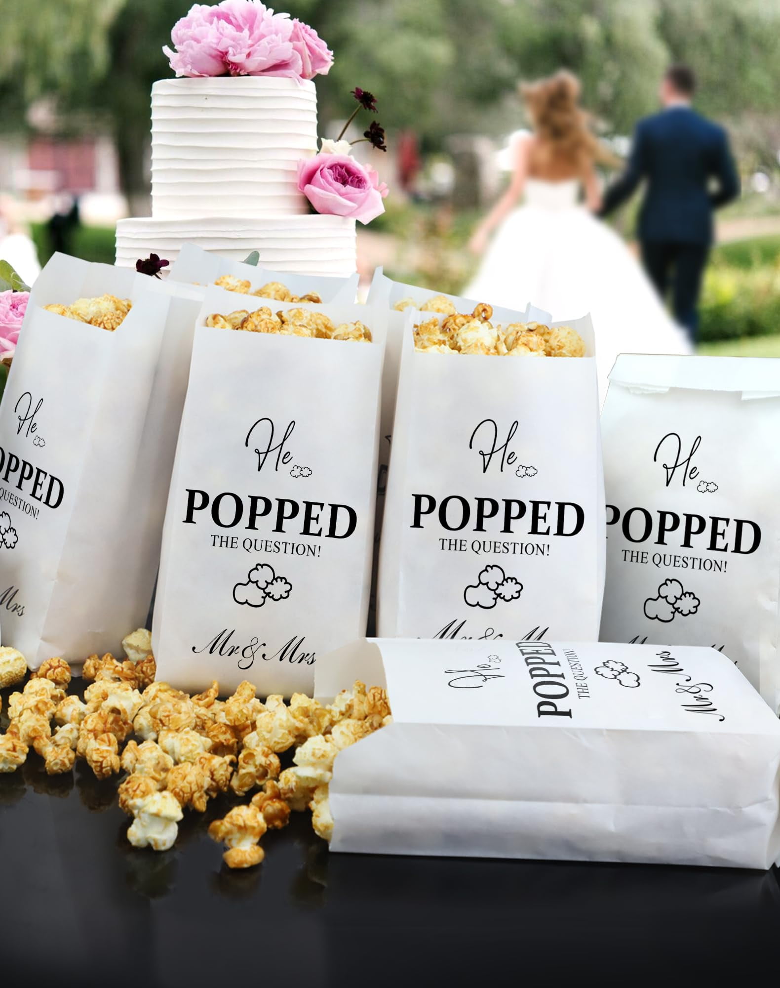 He Popped the Question Popcorn Bags Wedding Party Favors for After He Popped the Question Popcorn Bags Wedding Party Favors for After