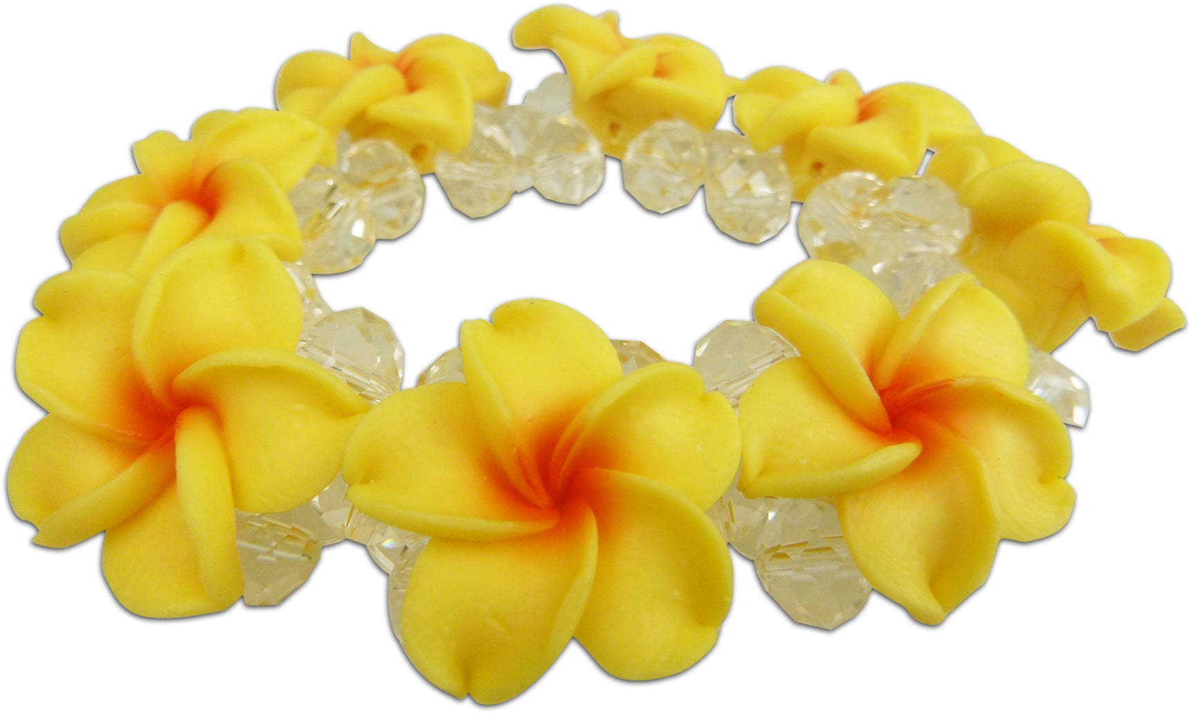 He Pua Nani Plumeria Fimo Flower Bling Hawaiian Bracelet