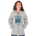 thumbnail image 1 of He Reigns Above Christian Jesus Faith Zip Up Hoodie Men's Women's Brisco Brands S, 1 of 6