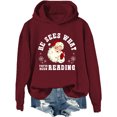 thumbnail image 1 of He Sees What You've Been Reading Santa Hoodie Funny Bookish Christmas Santa Sweatshirt, 1 of 7