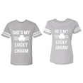 thumbnail image 1 of He She is My Lucky Charm Matching Couple Cotton Jerseys (Men Heather / Women Heather) (Men XL / Women XL), 1 of 3