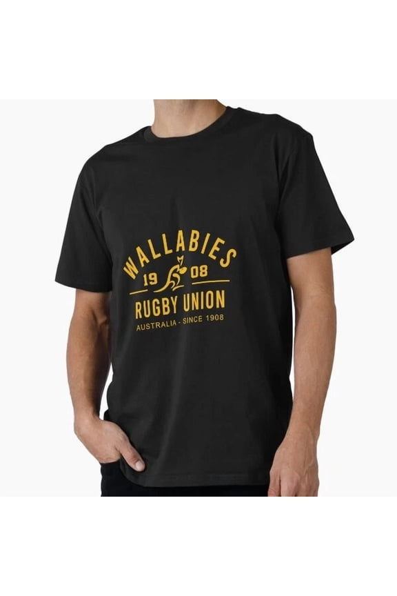 He Wallabies Logo Rugby Rise T-Shirt S-5XL