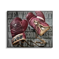 He Who Is Not Courageous Boxing Phrase Sports Graphic Art Gallery Wrapped Canvas Print Wall Art