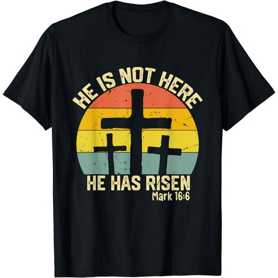 He has Risen He is not Here Jesus Retro Vintage Easter T-Shirt